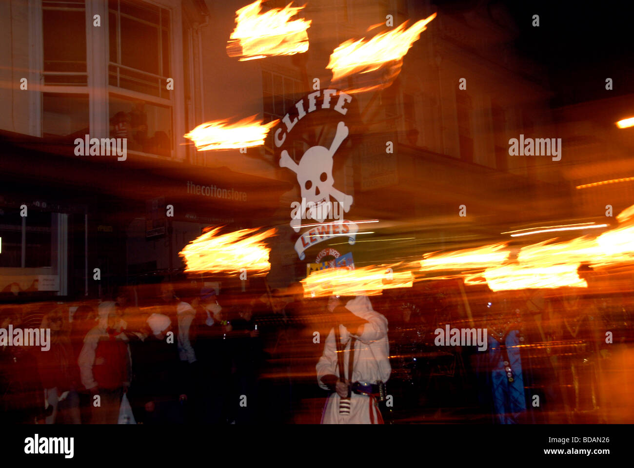 Traditional bonfire night parade in Lewes East Sussex commemorating Guy ...