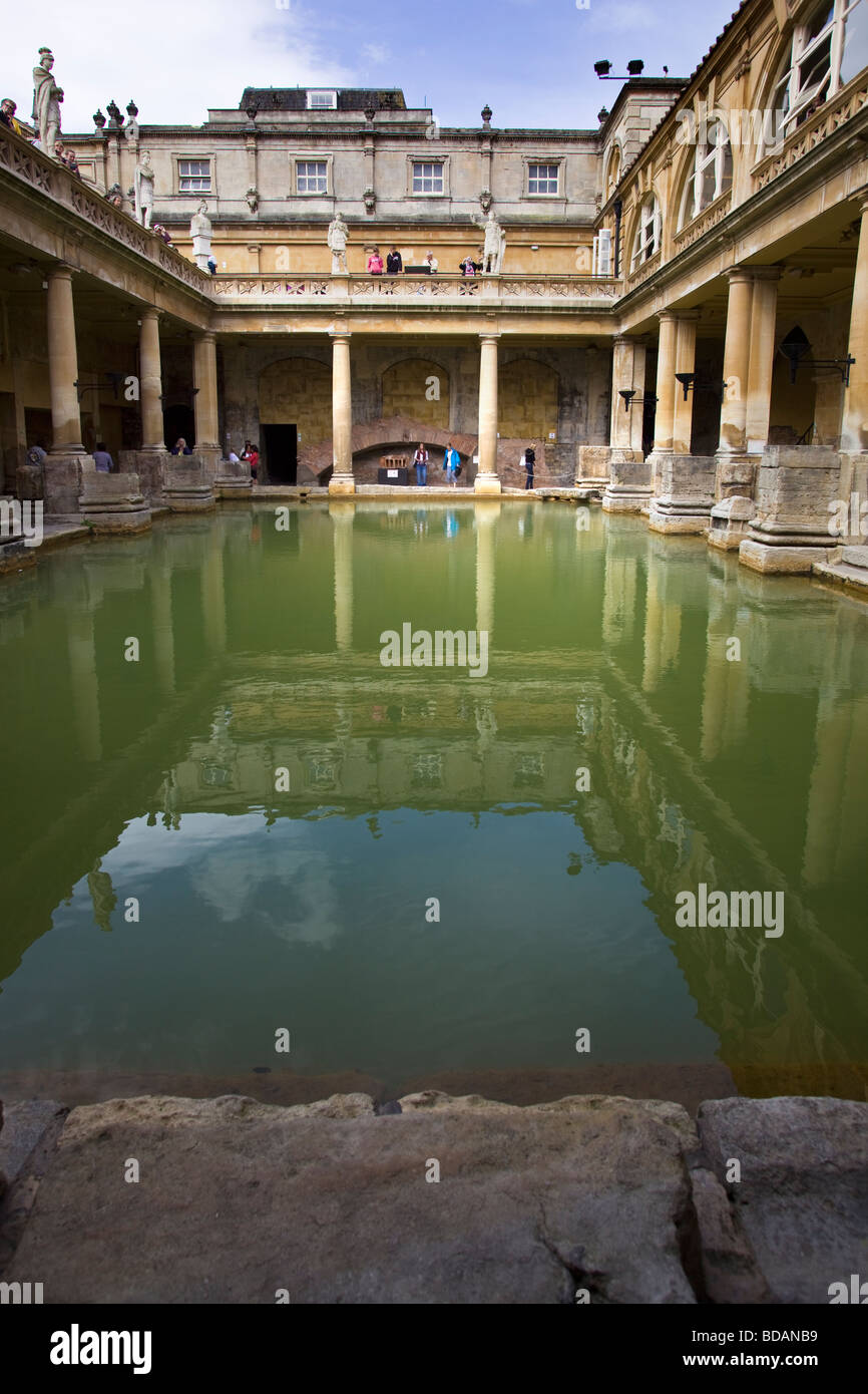 The Great Bath at The Roman Baths at Bath Stock Photo