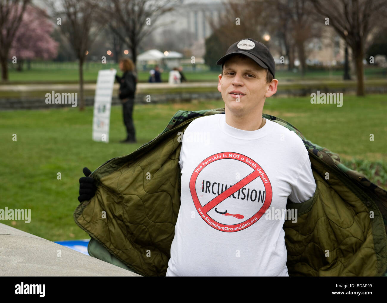 Anti-circumcision movement lobbyist - Washington, DC USA Stock Photo