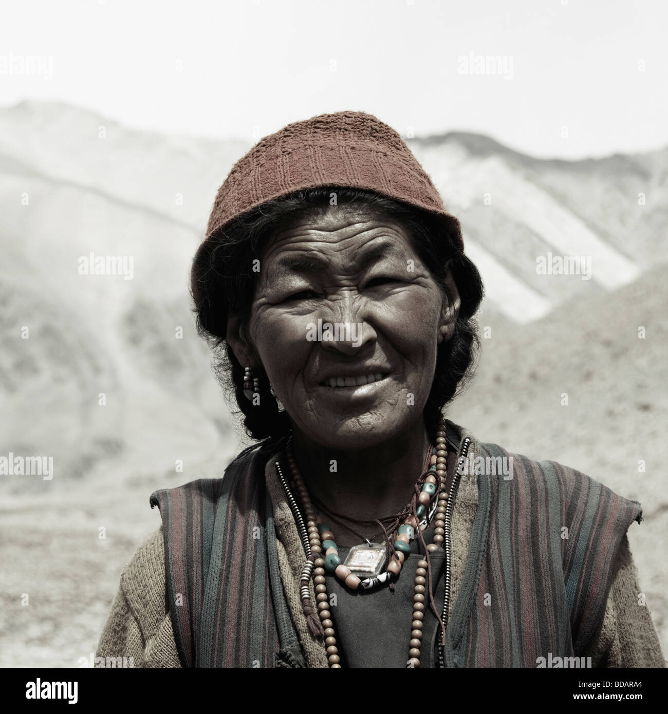 Close-up of a woman, Ladakh, Jammu and Kashmir, India Stock Photo - Alamy