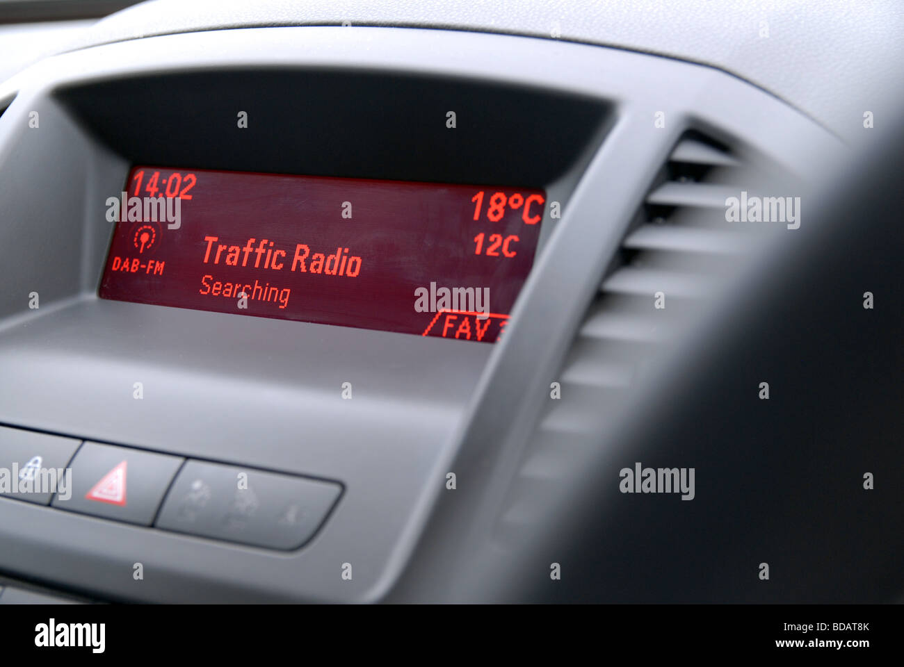 Radio Display on a car radio. Traffic Radio Stock Photo Alamy