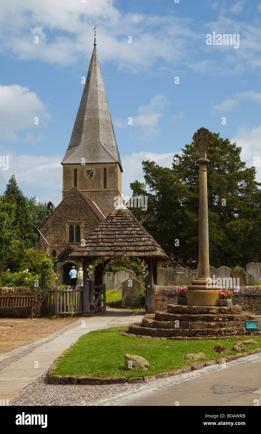 St James church in Shere village Surrey Stock Photo