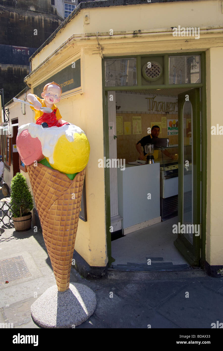 Ice Cream Parlour in Bath Somerset uk. Stock Photo