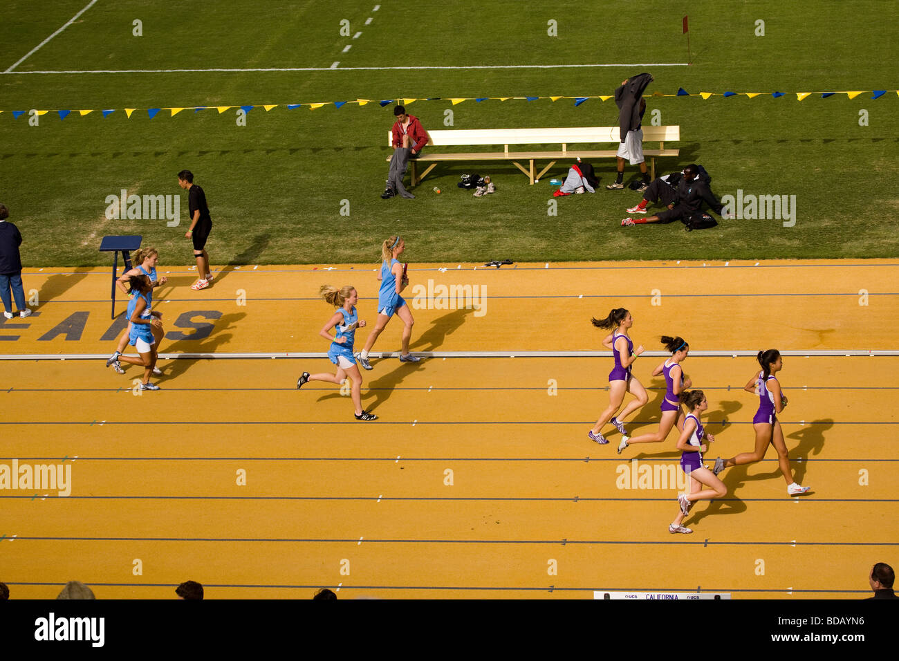 High school girls competing at the North Coast Section Meet of