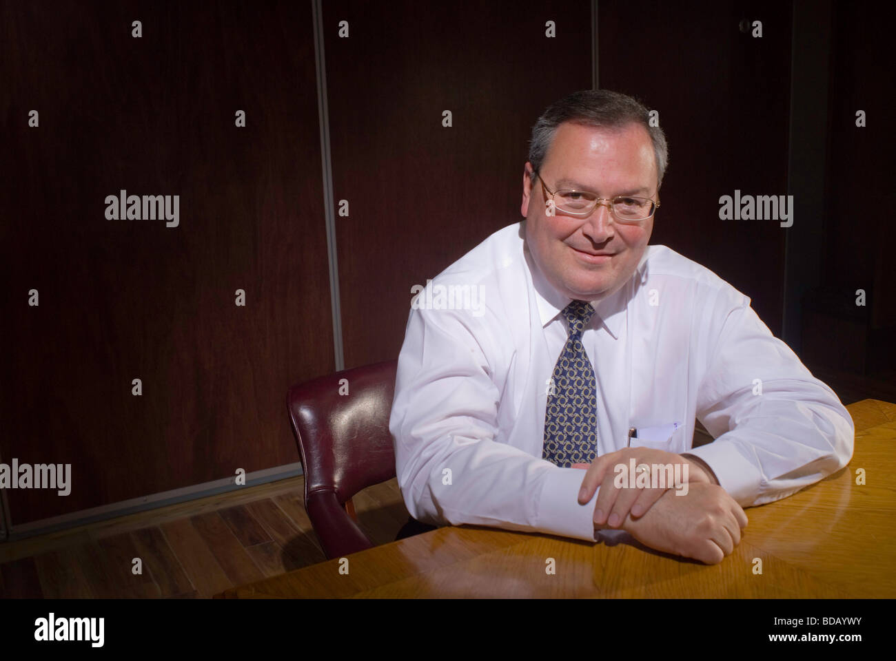 José Reyes Ferriz, the mayor of Ciudad Juarez , Mexico in his office. Stock Photo