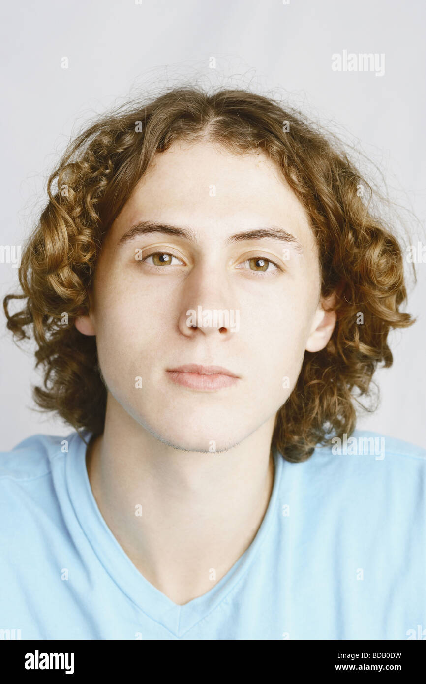 Curly hair brown eyes man portrait hi-res stock photography and images ...