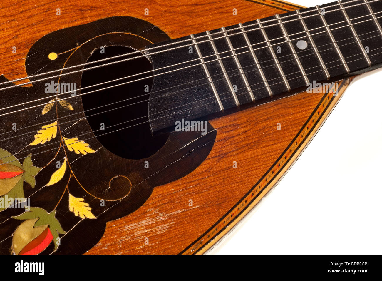 antique mandolin isolated on white background Stock Photo