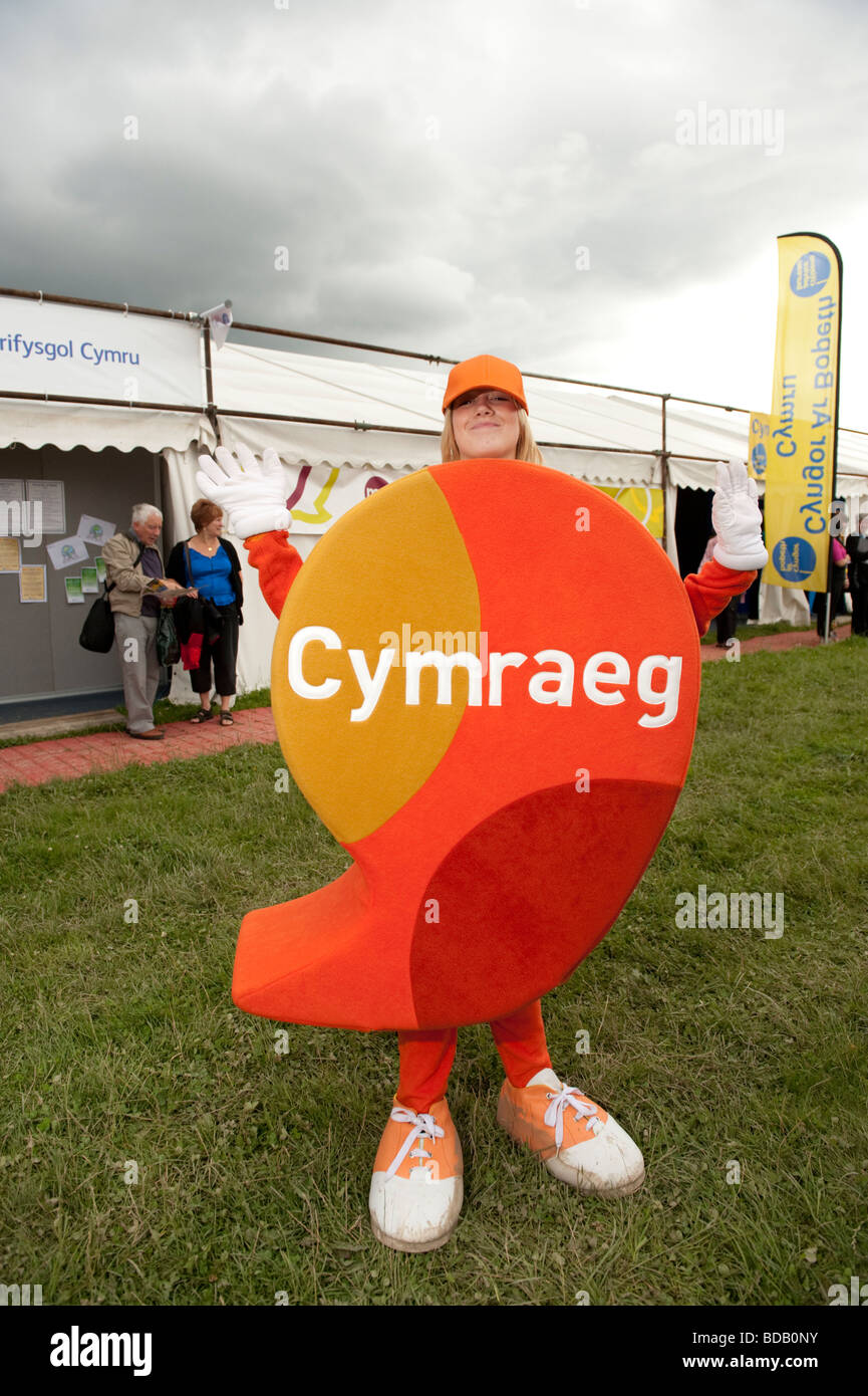 Woman dressed up to promote the use of the welsh language at the National Eisteddfod of Wales Bala August 2009 Stock Photo