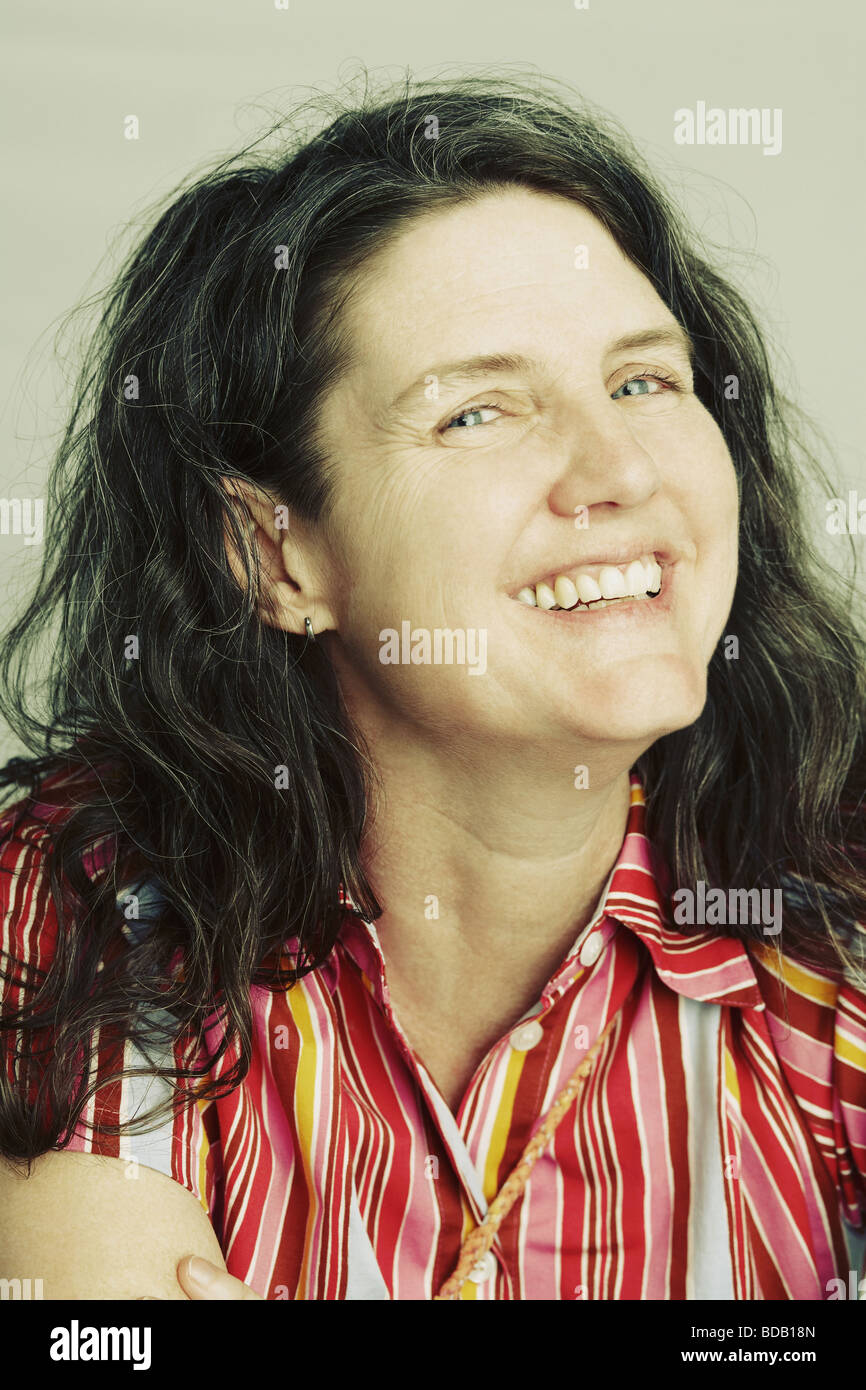 Mature woman button down shirt hi-res stock photography and images - Alamy
