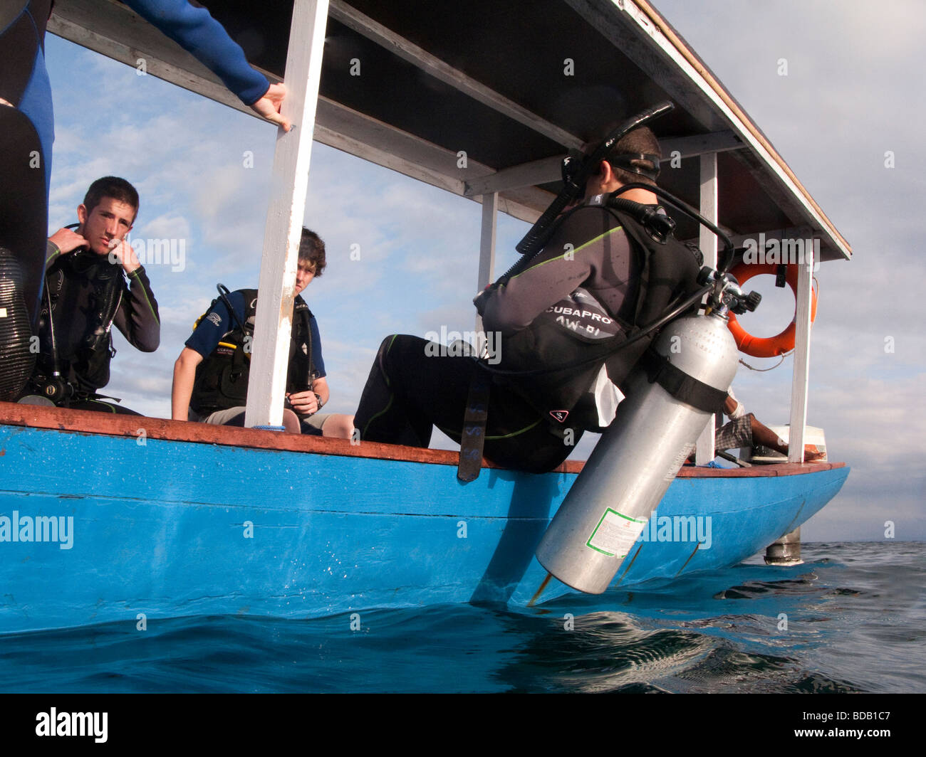 Indonesia Sulawesi Hoga Island Operation Wallacea scuba diver entering