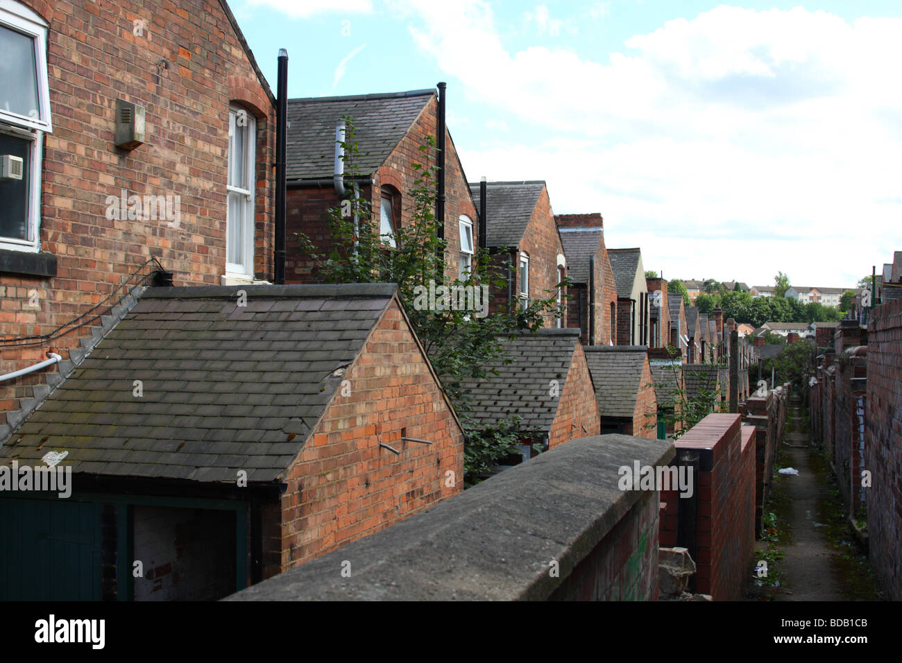 Terraced houses in the St Ann's area of Nottingham, England, U.K Stock