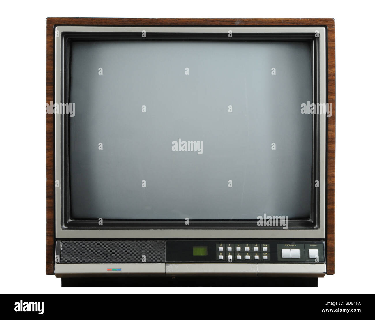 Vintage television isolated on a white background Stock Photo