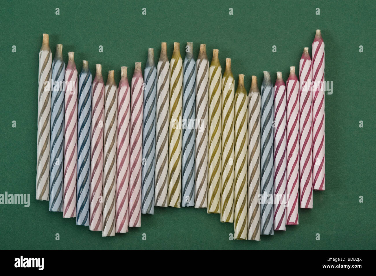 Birthday candles in a row Stock Photo - Alamy