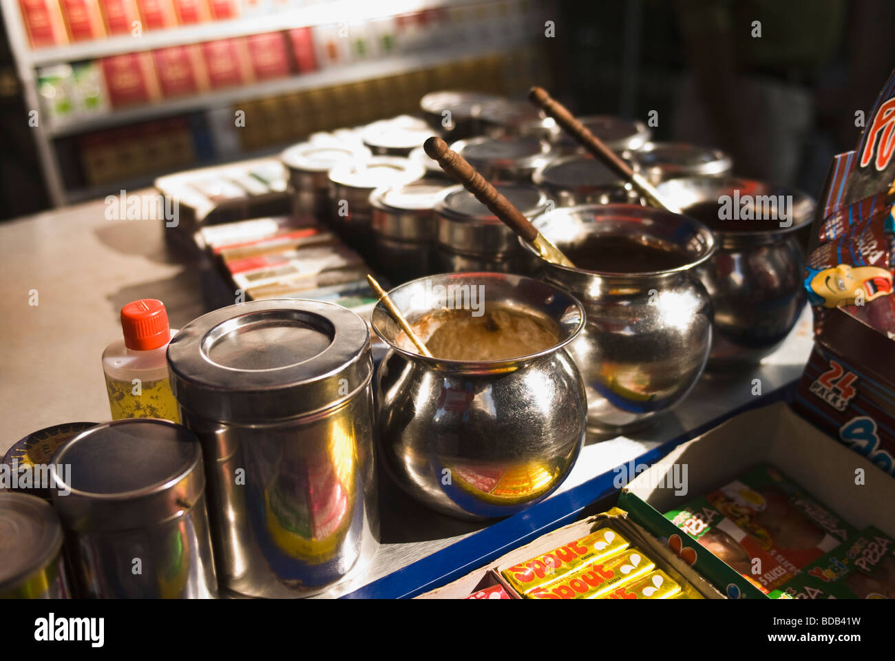 Close-up of a paan stall Stock Photo