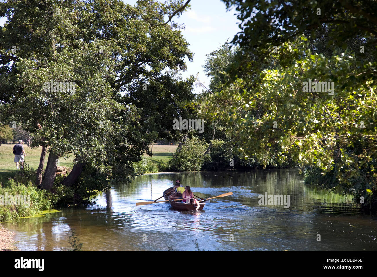 people Boating on the river Stour between The historic village of ...