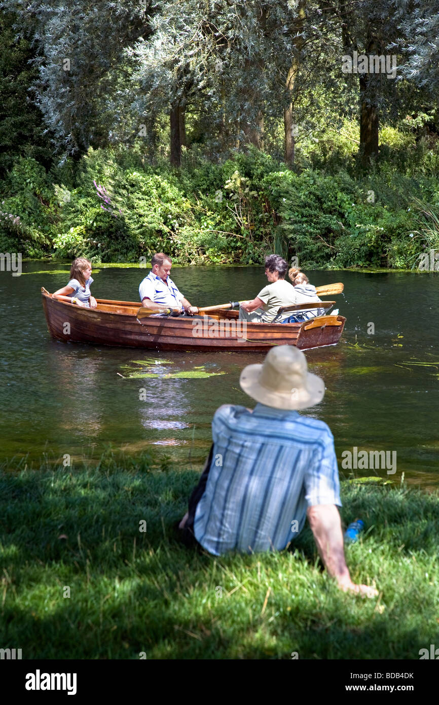 people Boating on the river Stour with a man watching, between The ...