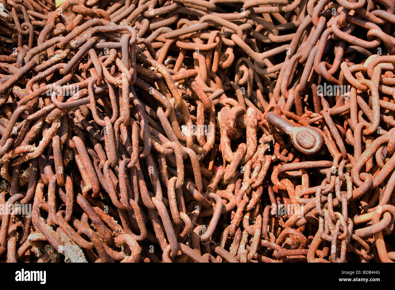 Texel Netherlands Oudeschild rust brown russet Chain Stock Photo
