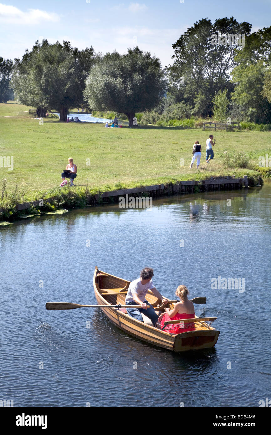 people walking and Boating on the river Stour between The historic ...