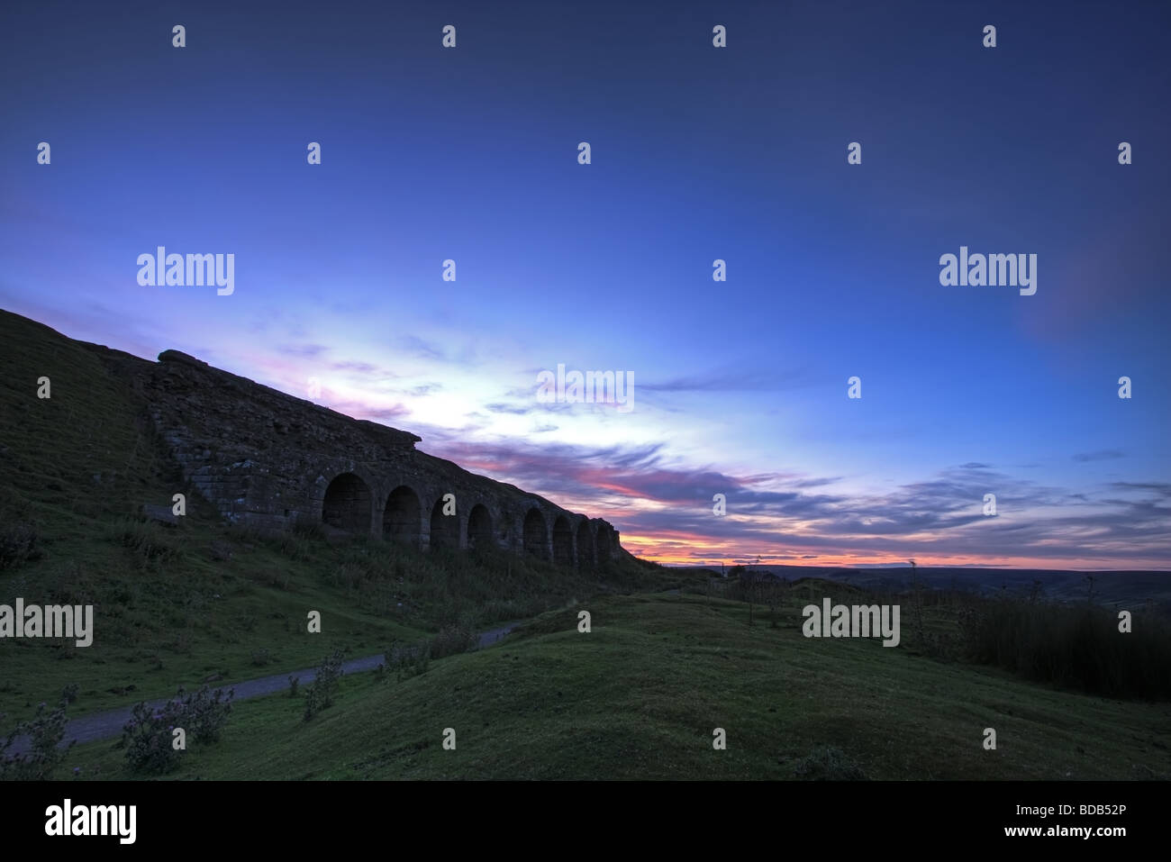 Landscape sunset photograph of the iron works at Chimney Bank, Rosedale Stock Photo Alamy