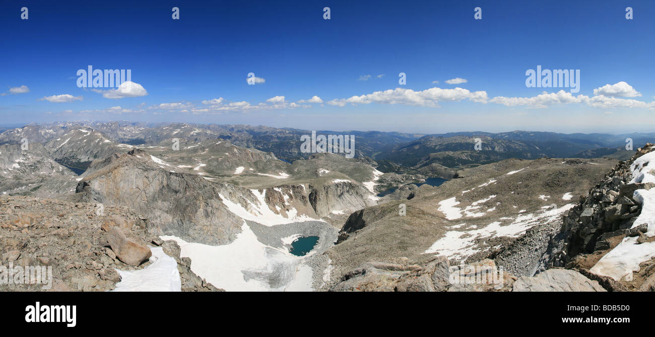 panorama from the summit of Wind River Peak looking north into the Wind