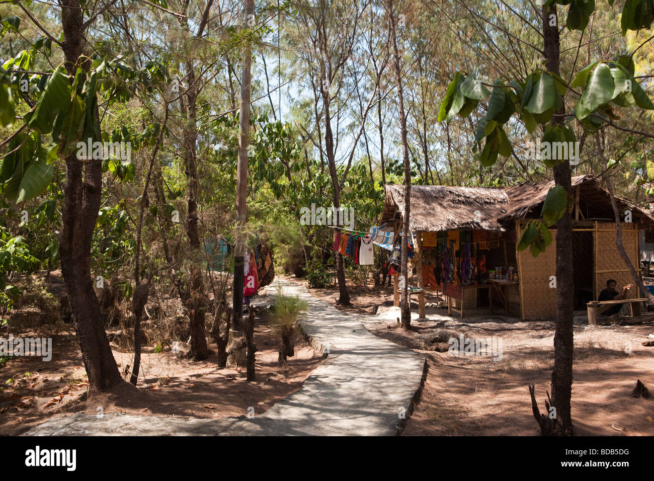 Indonesia Sulawesi Hoga Island Operation Wallacea small local craft shop amongst accommodation Stock Photo