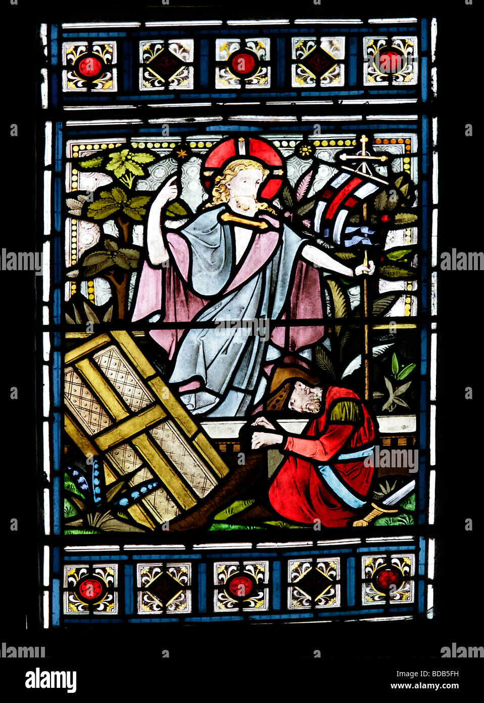 Stained Glass Window depicting the Resurrection of Jesus Christ Earls