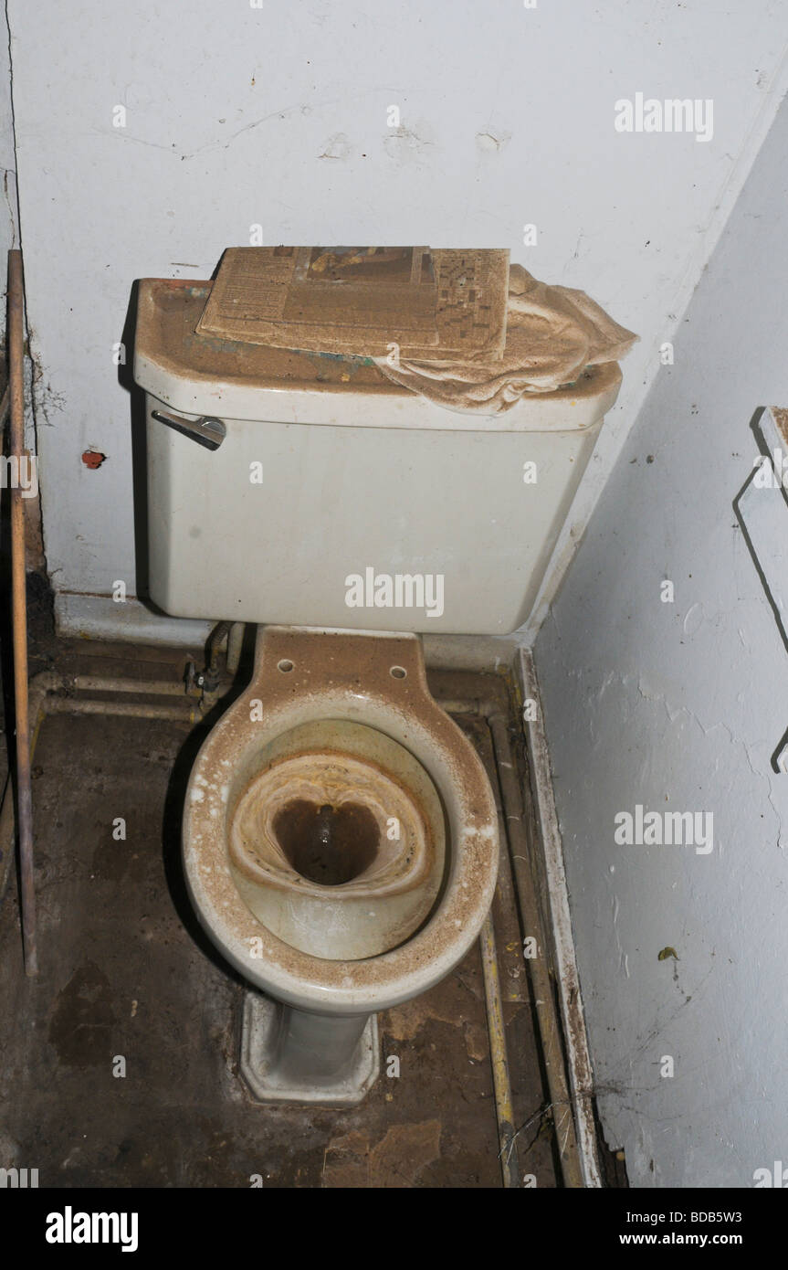 filthy dirty toilet Stock Photo