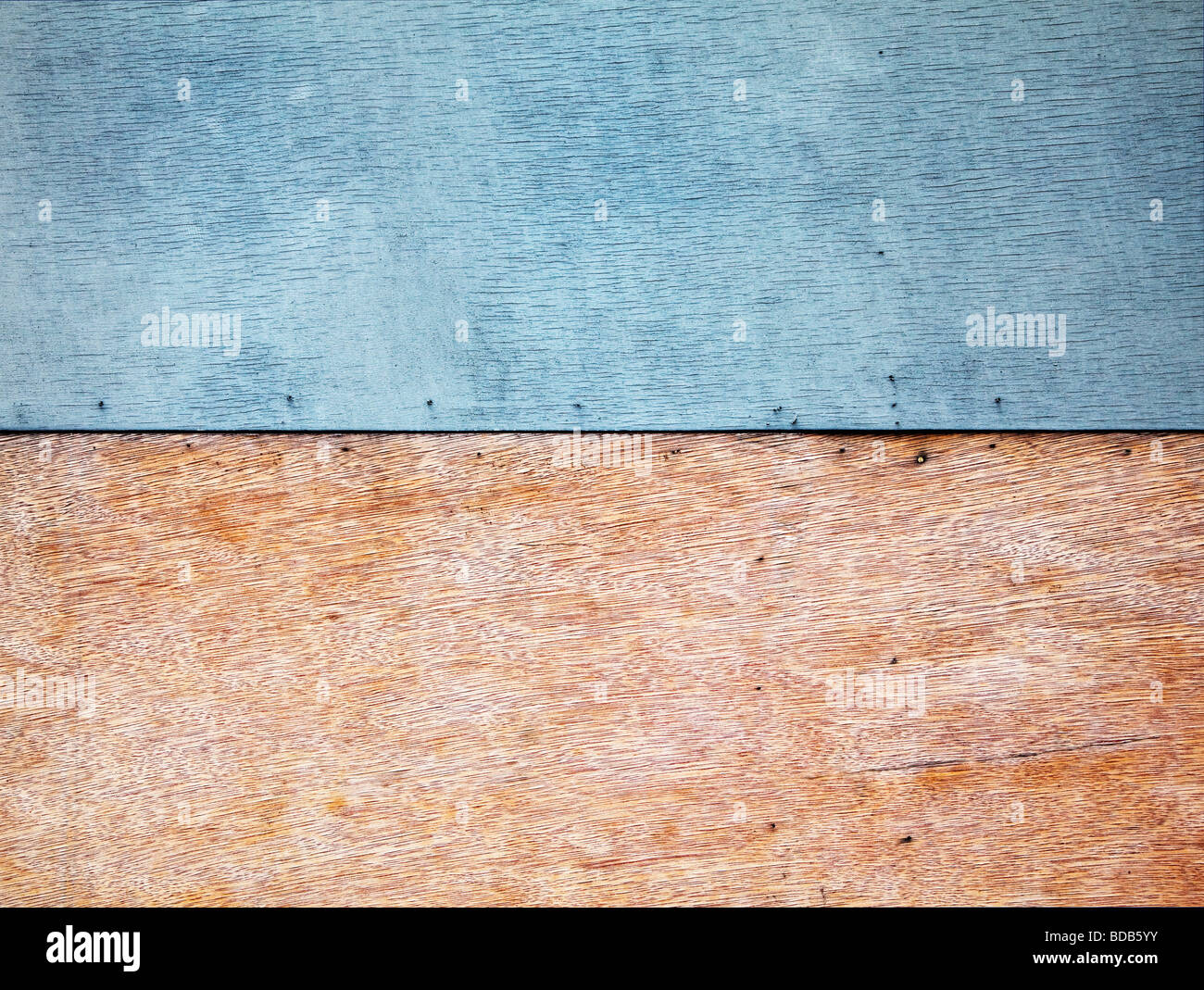 Plywood Wall Painted Blue And Brown Stock Photo 25447071 Alamy