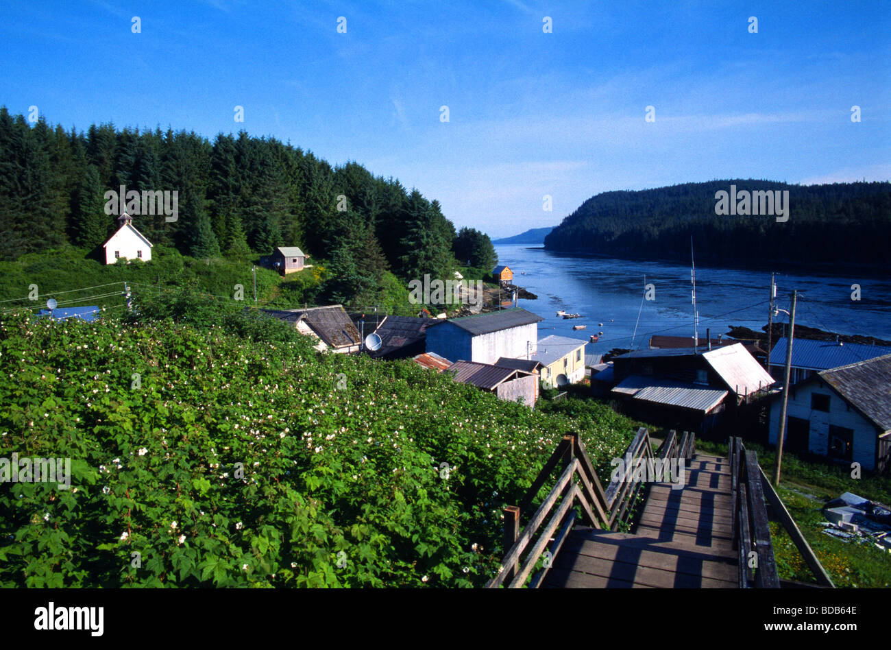 Native Alaskan village of Angoon on Admiralty Island Alaska USA Stock ...