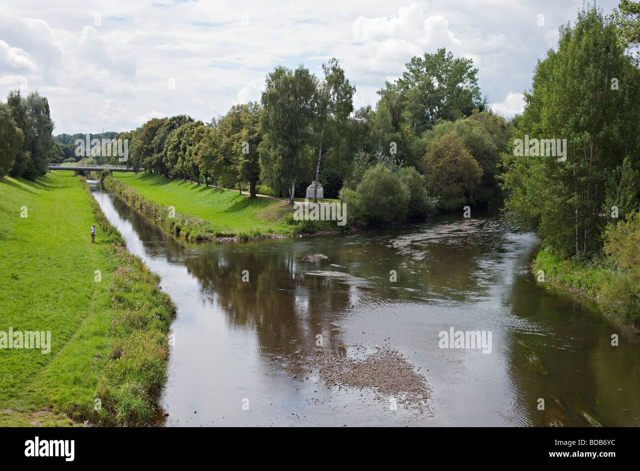Small rivers Brigach and Breg join at the German town Donaueschingen