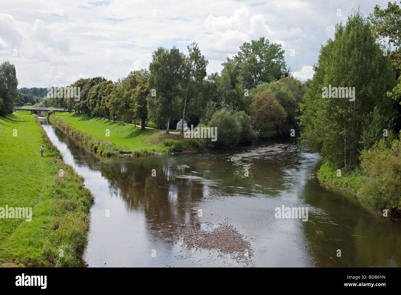 Small rivers Brigach and Breg join at the German town Donaueschingen