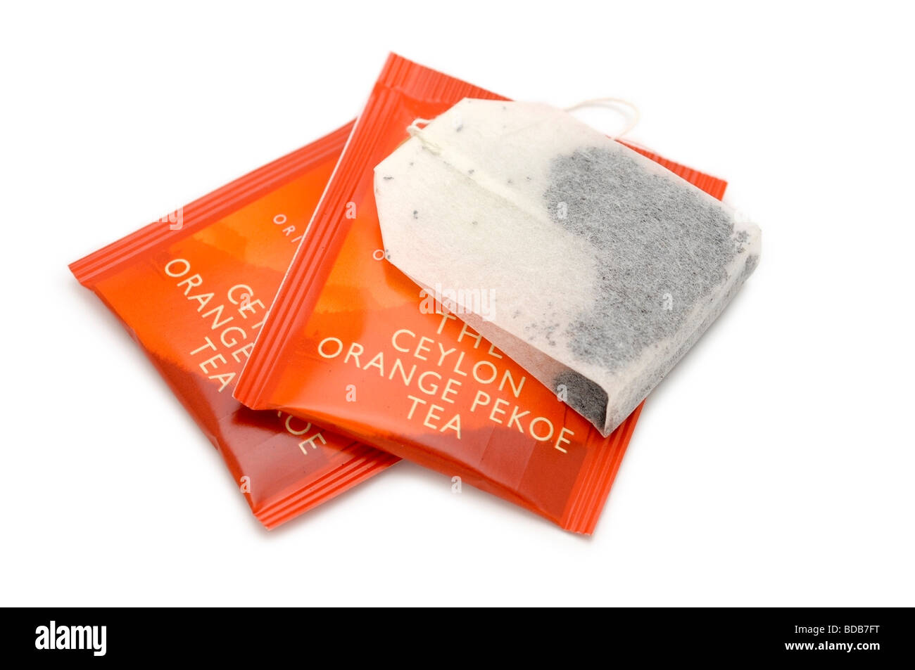 Orange Pekoe / Ceylon Tea, Teabag Stock Photo