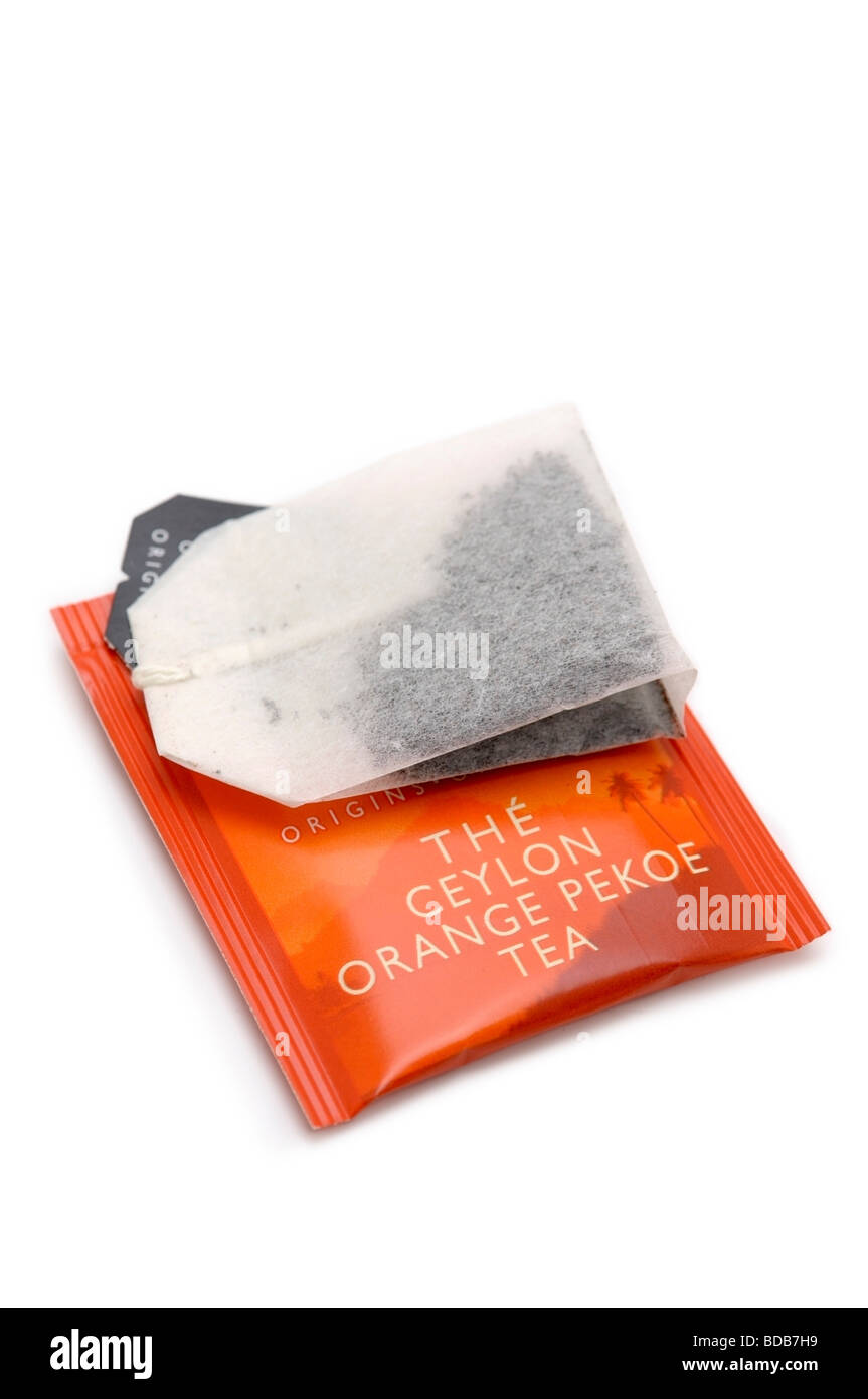 Orange Pekoe / Ceylon Tea, Teabag Stock Photo