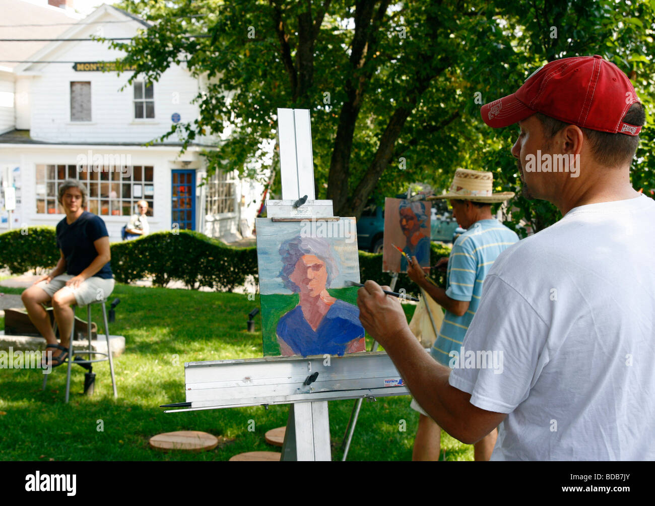 Portrait painting class on Cape Cod Massachusetts Stock Photo Alamy