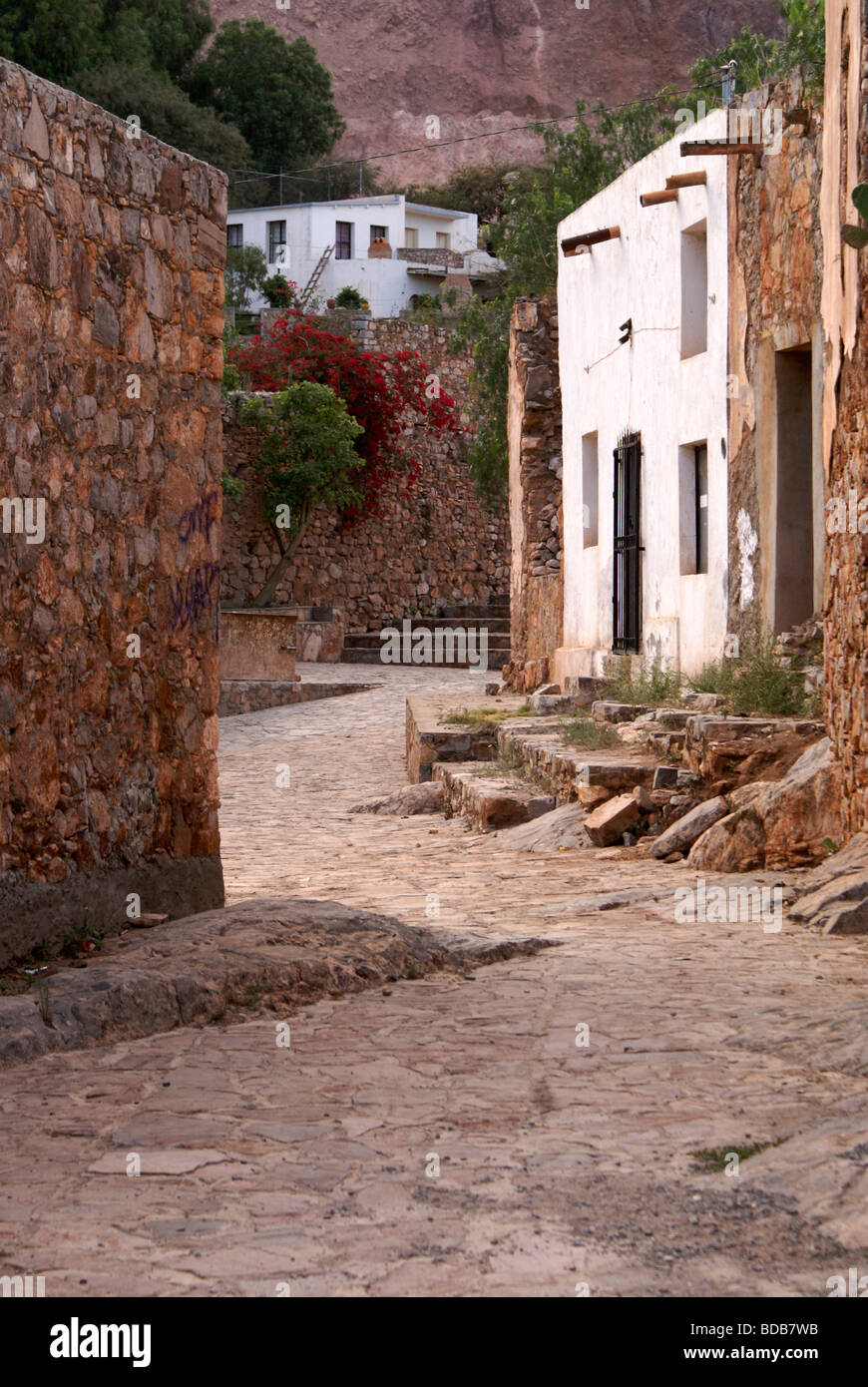 Street in the mining ghost town of Cerro de San Pedro, San Luis Potosi state, Mexico Stock Photo