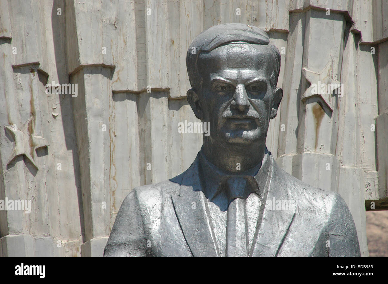 A statue showing the bust of former Syrian President Hafez al-Assad, in Damascus, Syria. Stock Photo