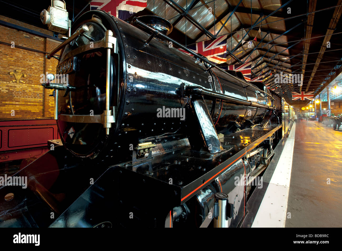 An old steam locomotive in the National Railway Museum in York Stock Photo