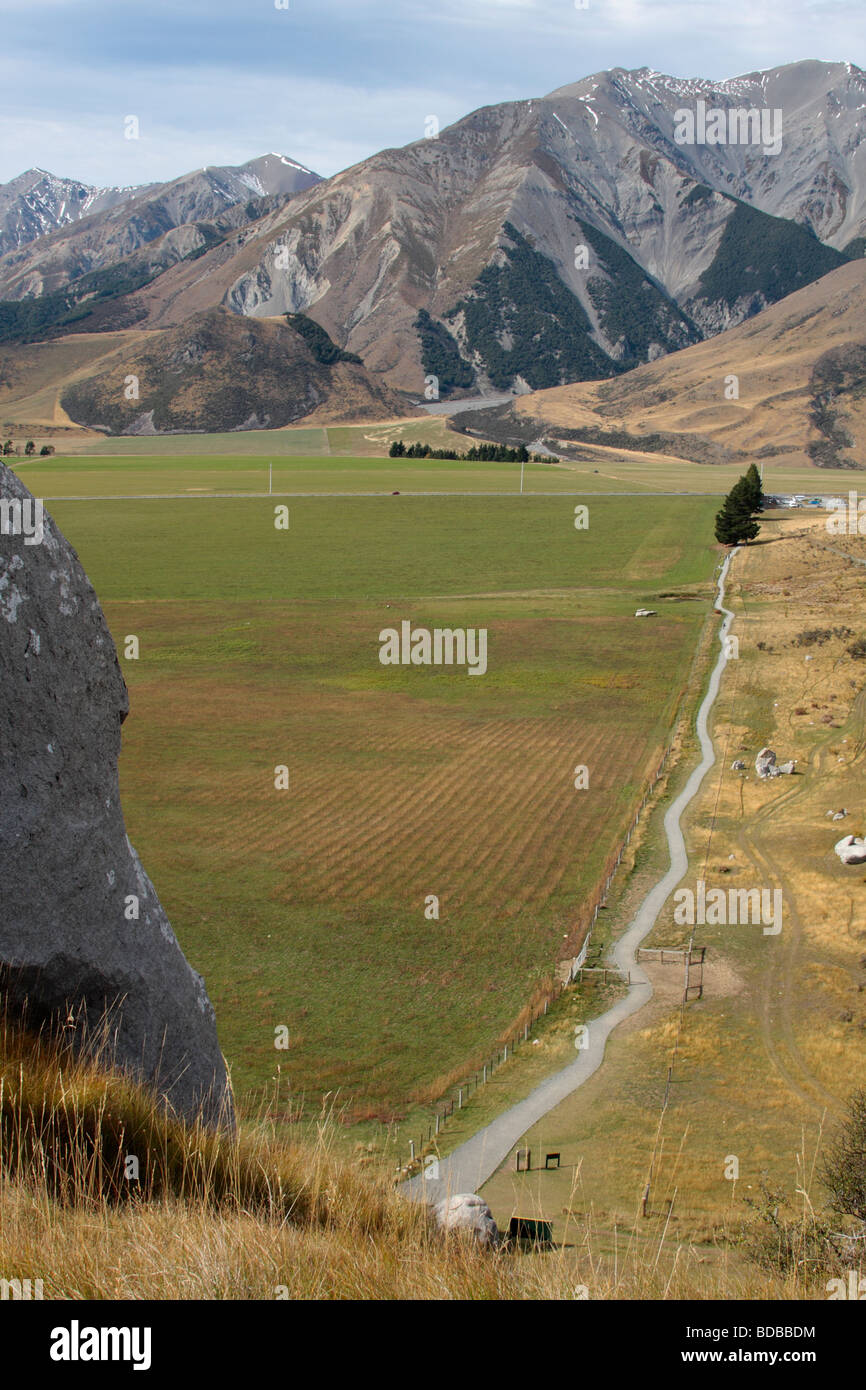 View from Castle rocks near Arthurs Pass in New Zealand Stock Photo