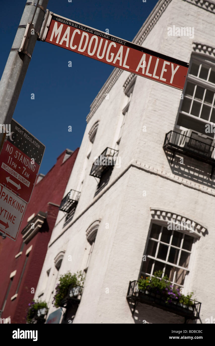 MacDougal Alley Signpost, Greenwich Village, NYC Stock Photo Alamy