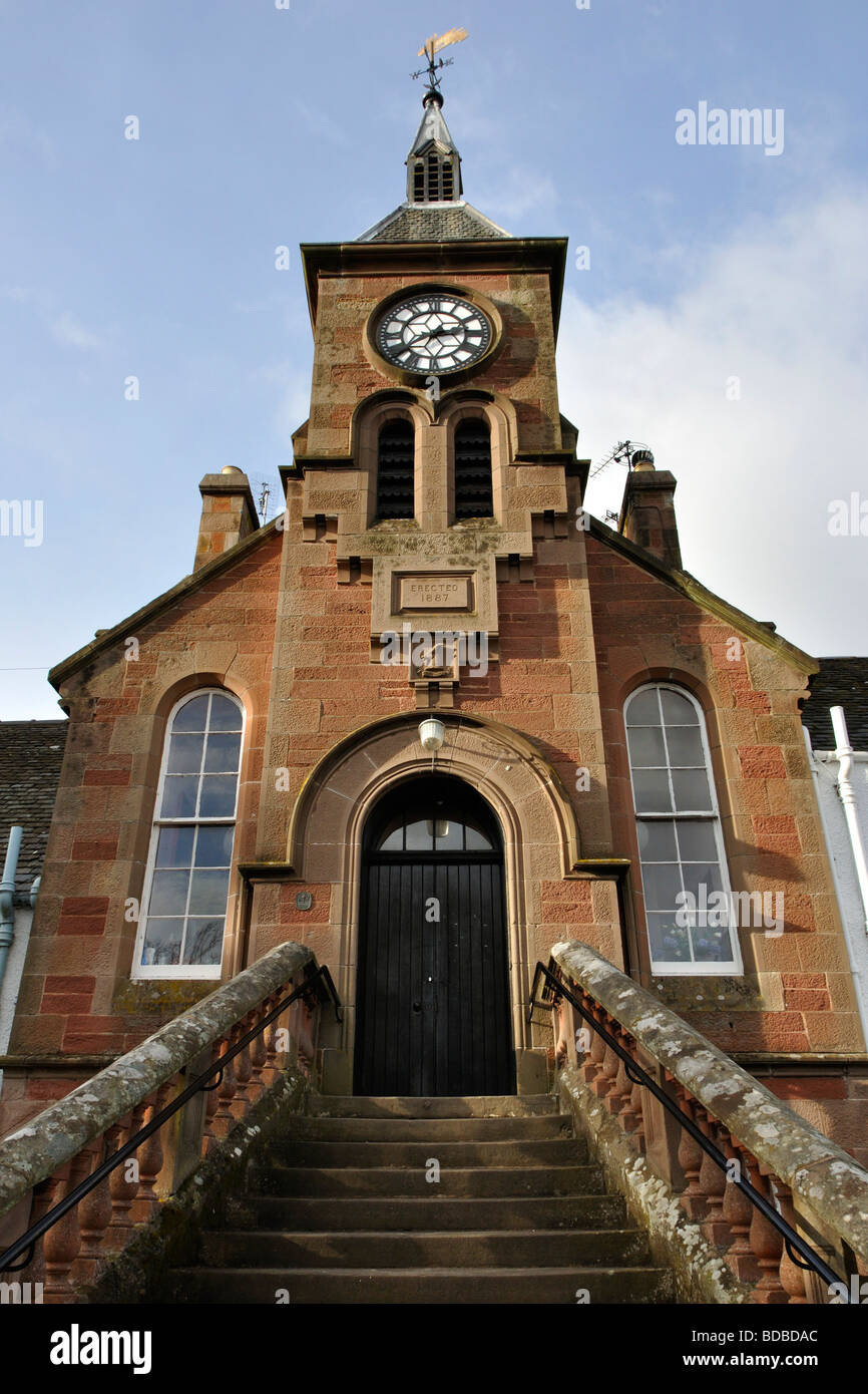 The steps up to the Village Hall, Gifford, East Lothian, Scotland, UK