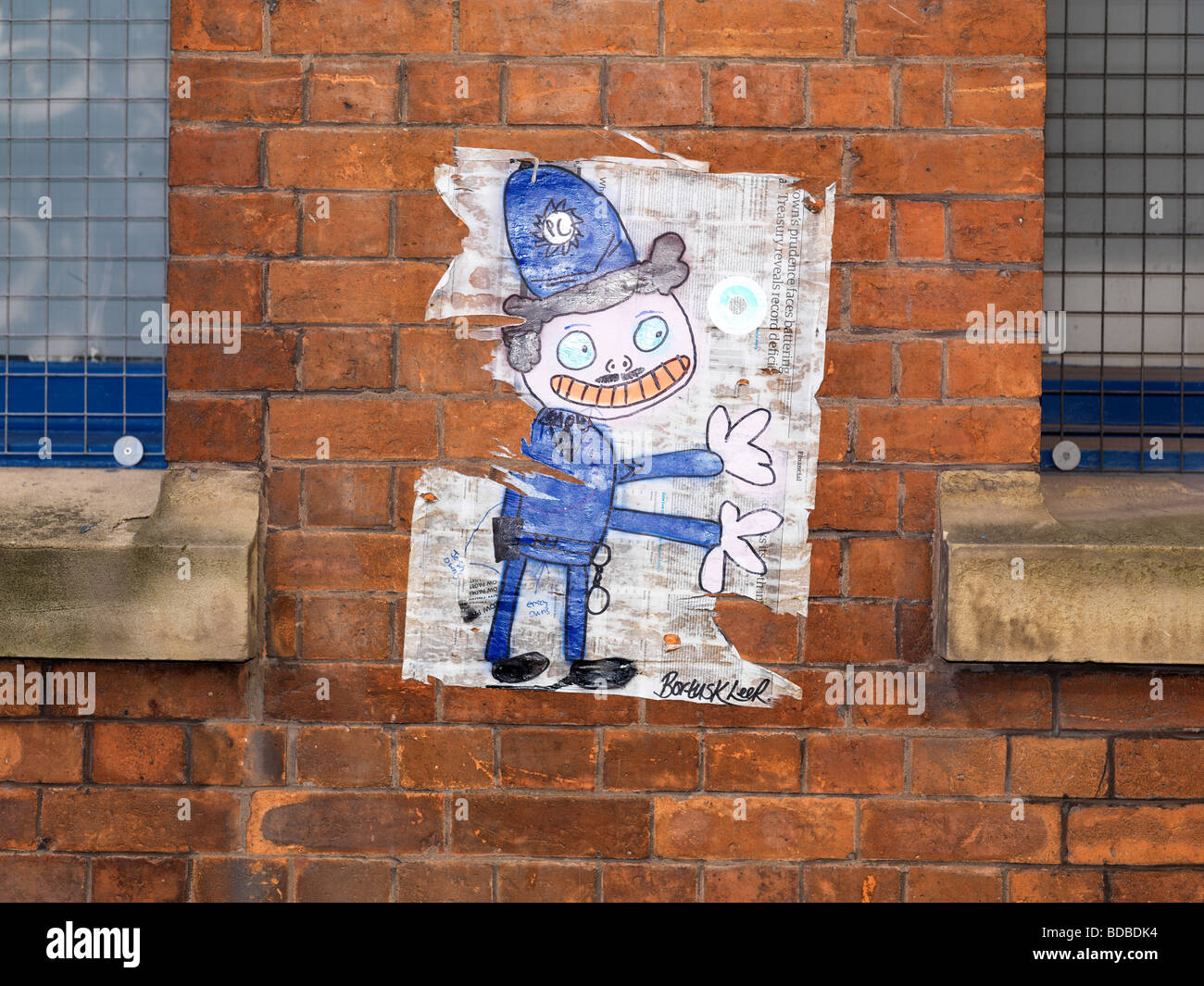 bortusk leer policeman graffiti manchester Stock Photo