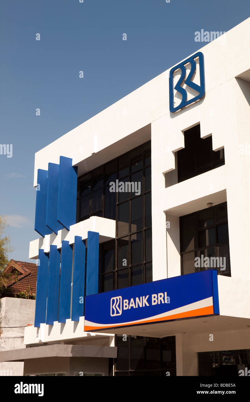 Indonesia Sulawesi Makassar Jalan Baumasepe BRI Bank branch office Stock Photo