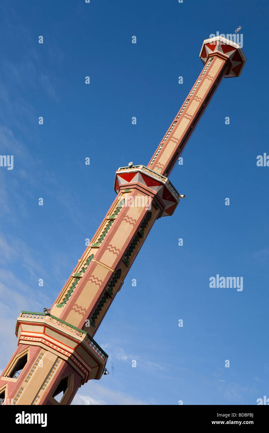 Indonesia Sulawesi Sengkang tall minaret of main mosque high above town skyline Stock Photo