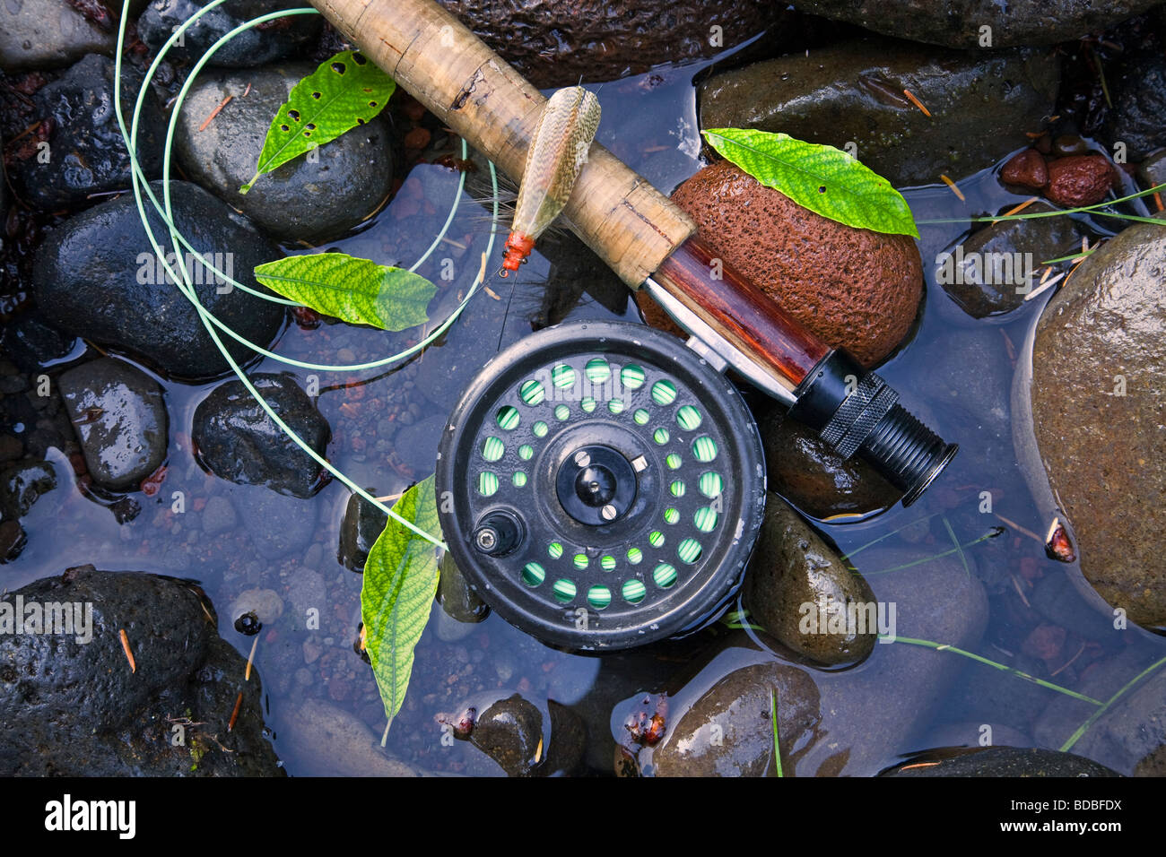 https://c8.alamy.com/comp/BDBFDX/a-fly-rod-fly-reel-trout-fishing-net-and-box-of-artificial-flies-used-BDBFDX.jpg