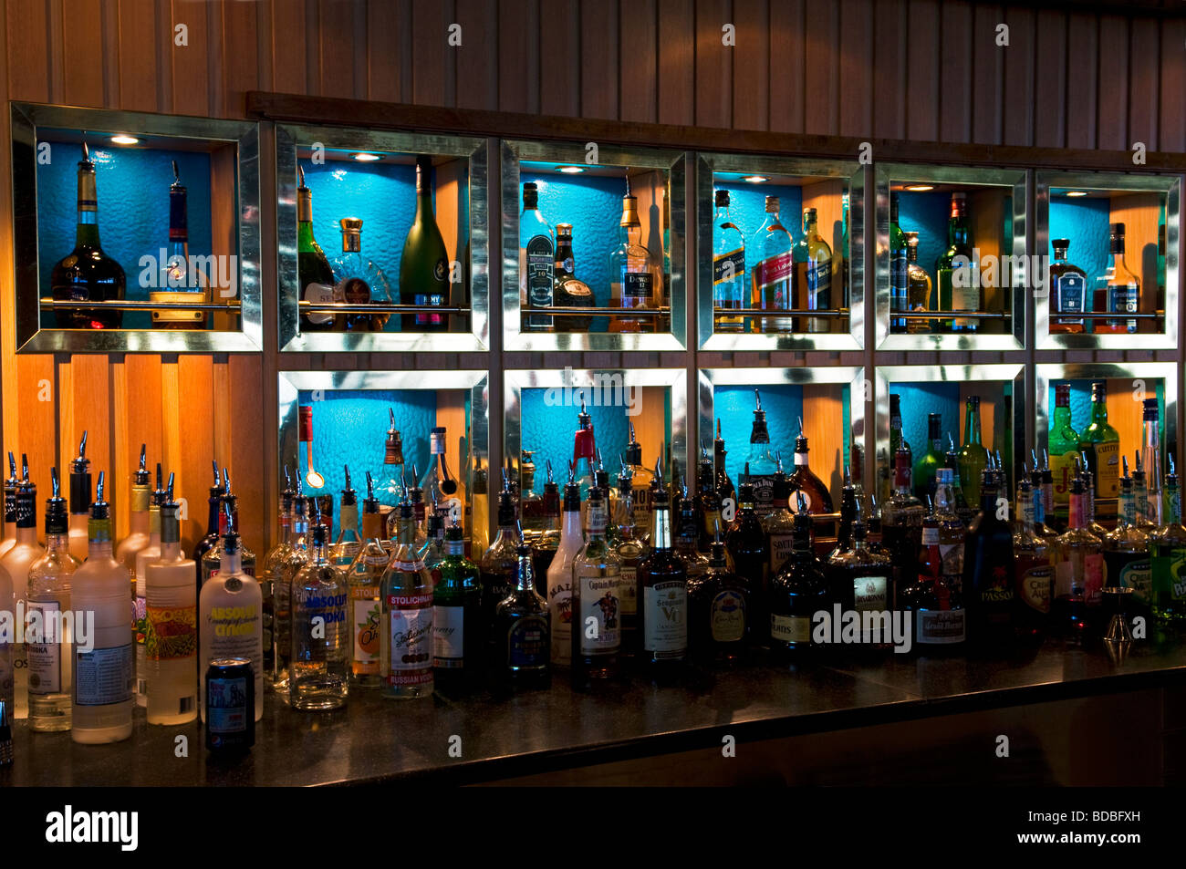 Well Stocked Bar aboard The Norwegian Star cruise Ship Stock Photo Alamy