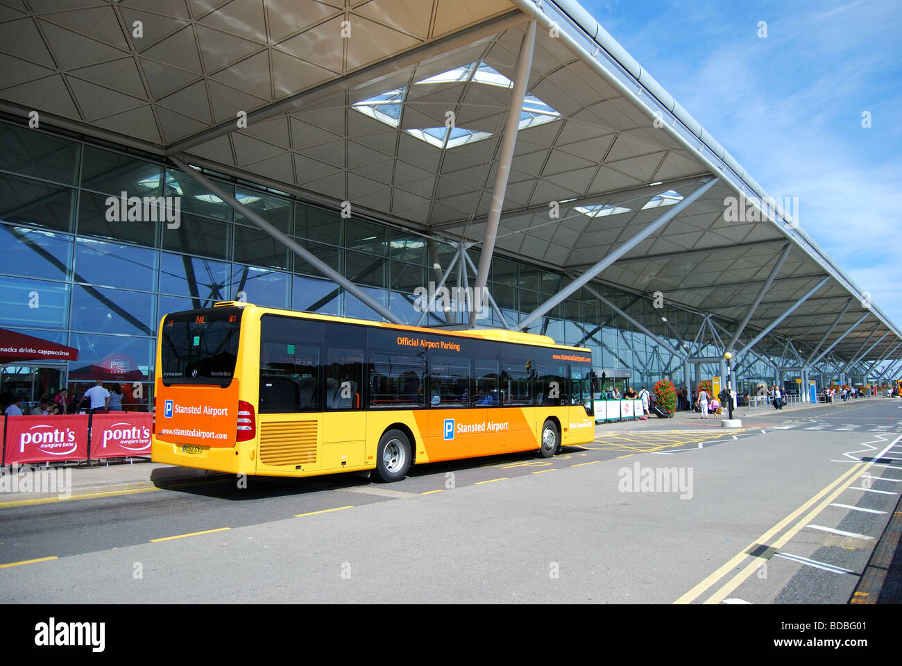 Terminal Departure level, London Stansted Airport, Stansted Mountfitchet, Essex, England, United Kingdom Stock Photo