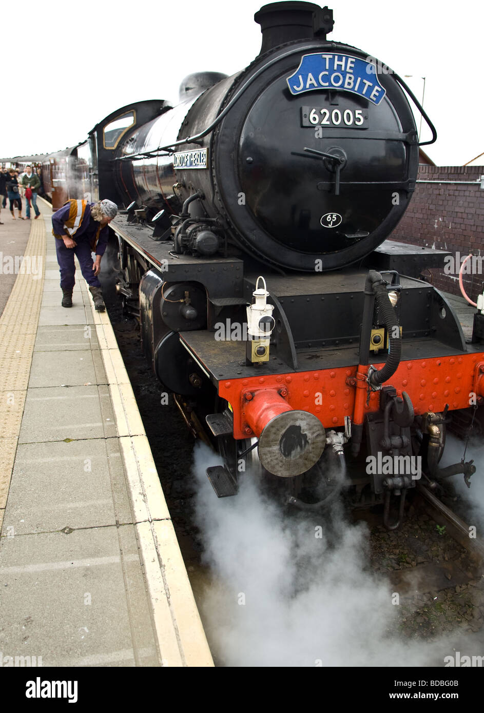 The Jacobite steam train which is used in the Harry Potter films runs daily from Fort William to Mallaig. Stock Photo