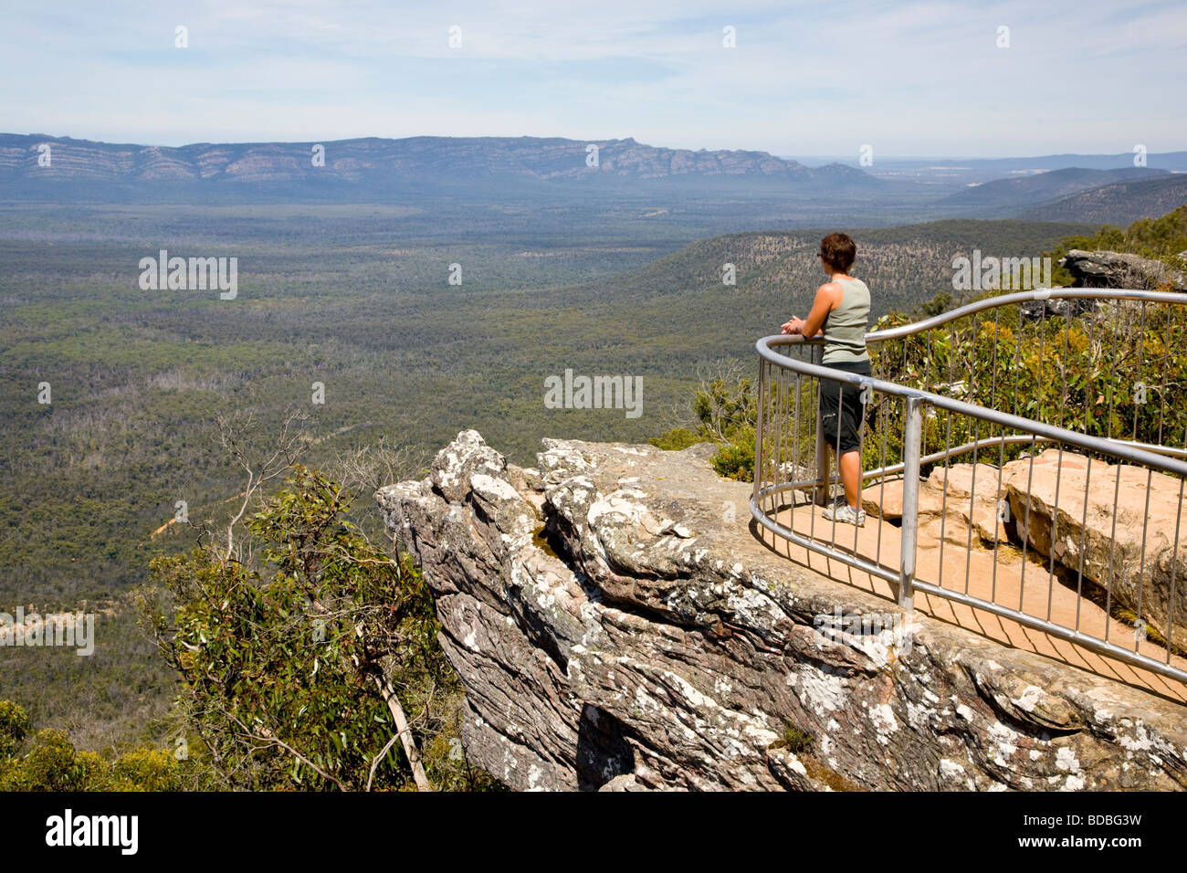 Person on the Balconies lookout Grampians National Park Victoria