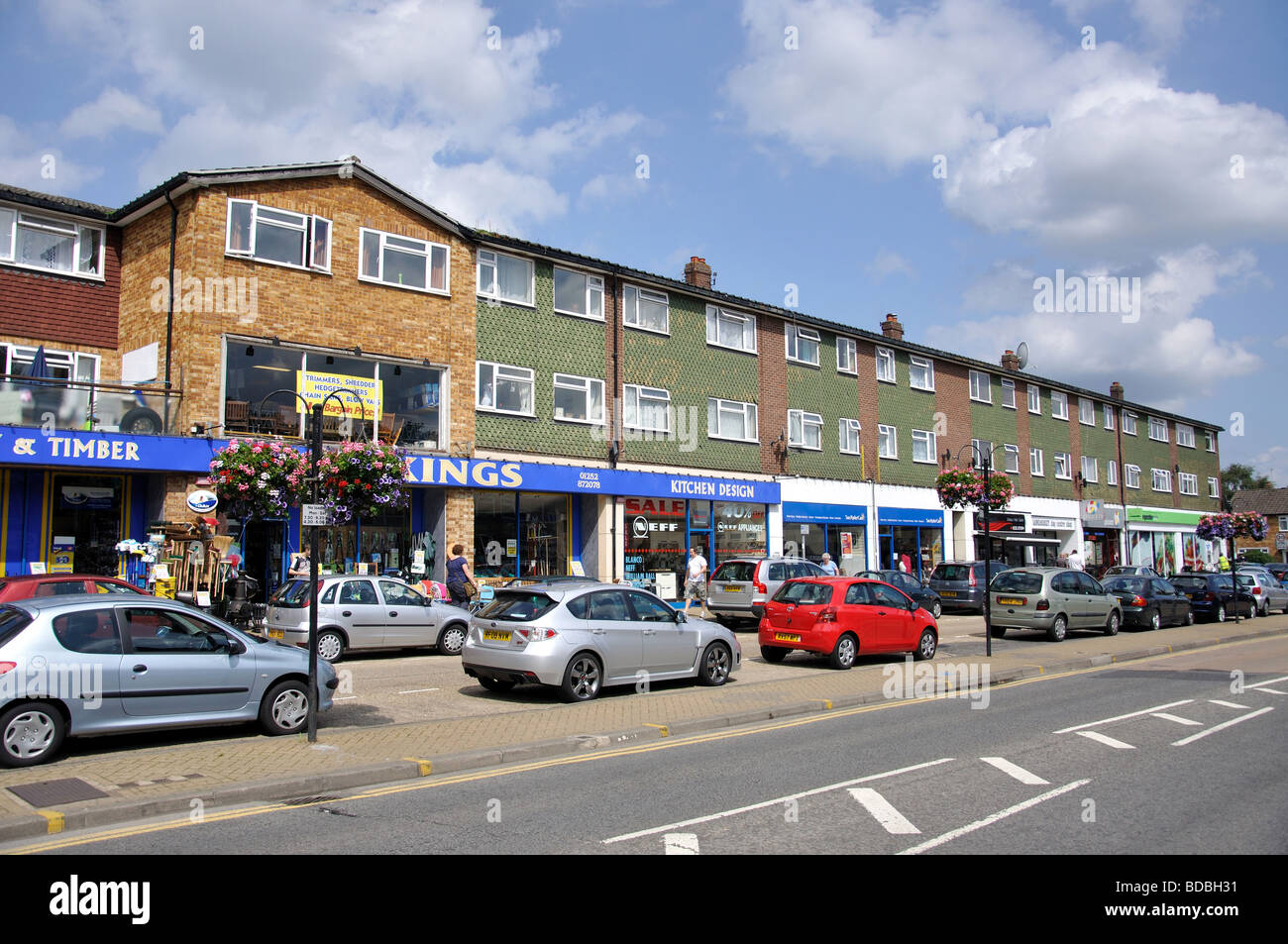 Shopping precinct, York Town Road, Sandhurst, Berkshire, England