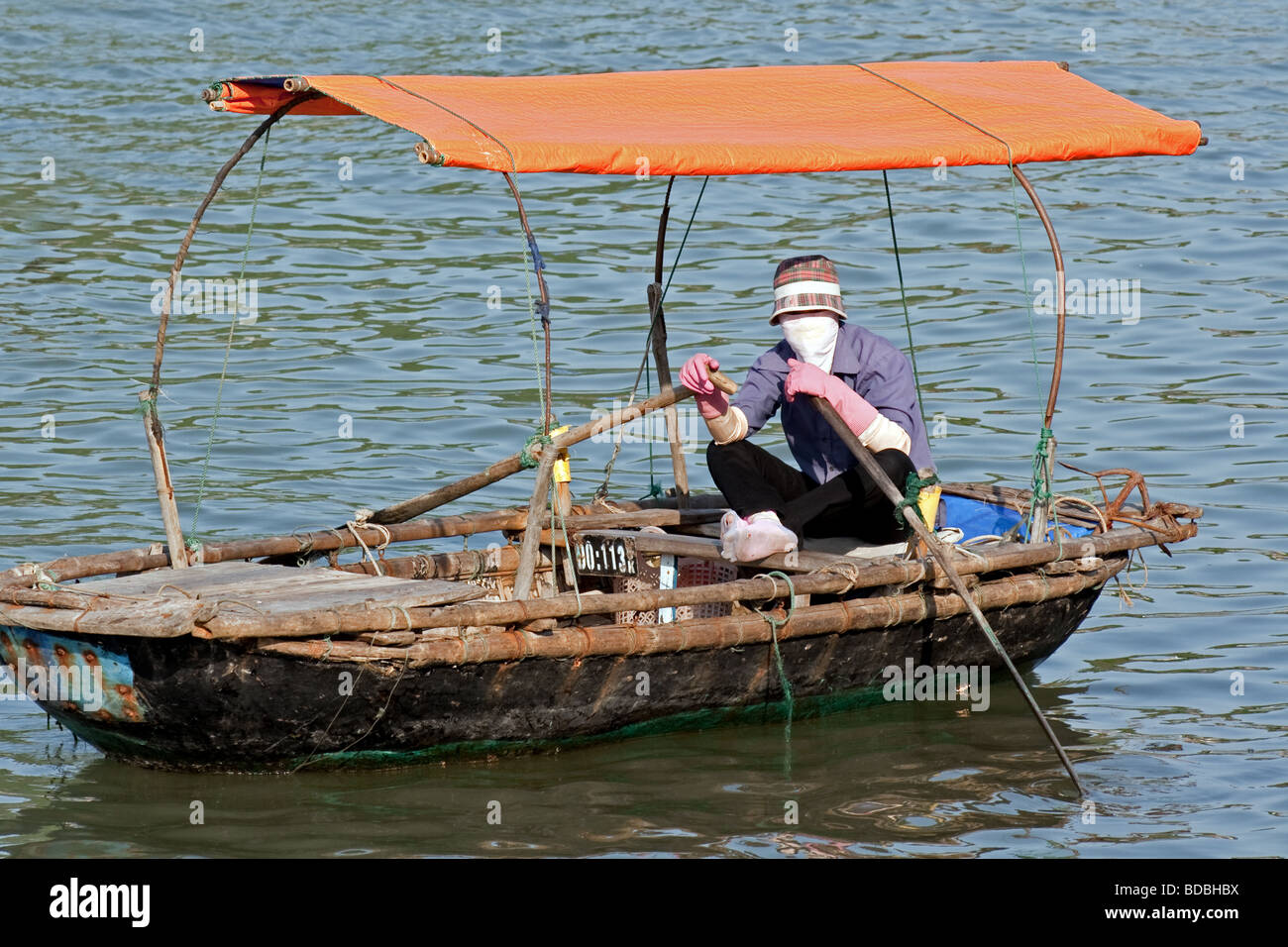 Touting for passengers, Local transport in Cat Ba Bay, Cat Ba Island, Vietnam Stock Photo